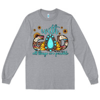 Heather Grey with god all things are possible matthew 19 26 Long Sleeve Tee - JahusDesignShop