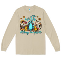 Mushroom with god all things are possible matthew 19 26 Long Sleeve Tee - JahusDesignShop
