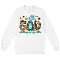 White with god all things are possible matthew 19 26 Long Sleeve Tee - JahusDesignShop
