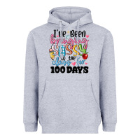 Heather Grey 100 days of school Heavyweight Hoodie - MaliasSmallBusiness