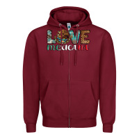 Burgundy love mexicana revise Zipper Hoodie - AdoDesignShop