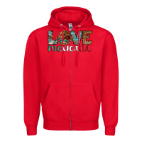 Red love mexicana revise Zipper Hoodie - AdoDesignShop