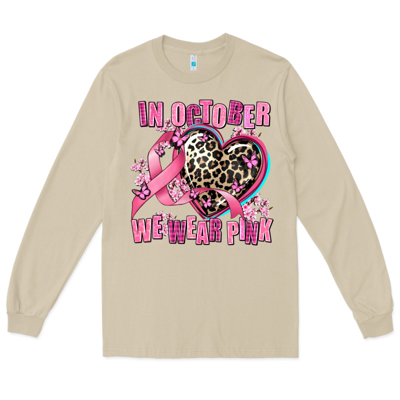 Western Leopard  In October We Wear Pink Heart Long Sleeve Tee by AdoDesignShop | Teevron