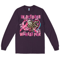 Plum western leopard  in october we wear pink heart Long Sleeve Tee - AdoDesignShop