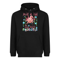 Black just a kid who loves axolotls Heavyweight Hoodie - MaliasSmallBusiness