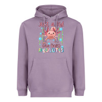 Lavender just a kid who loves axolotls Heavyweight Hoodie - MaliasSmallBusiness