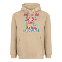 Mushroom just a kid who loves axolotls Heavyweight Hoodie - MaliasSmallBusiness