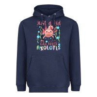 Navy just a kid who loves axolotls Heavyweight Hoodie - MaliasSmallBusiness