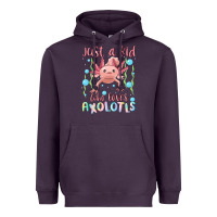 Plum just a kid who loves axolotls Heavyweight Hoodie - MaliasSmallBusiness