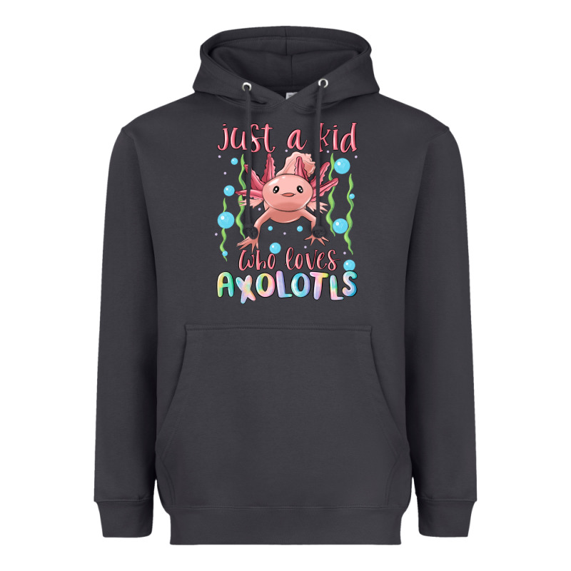 Just A Kid Who Loves Axolotls Heavyweight Hoodie by MaliasSmallBusiness | Teevron