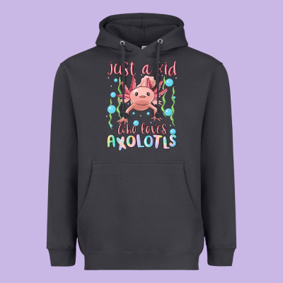 Just A Kid Who Loves Axolotls Heavyweight Hoodie Designed By Maliassmallbusiness