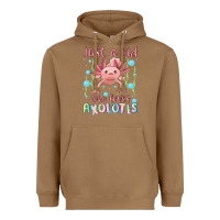 Toasted Coconut just a kid who loves axolotls Heavyweight Hoodie - MaliasSmallBusiness