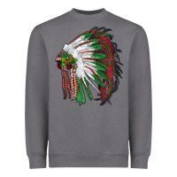 Christmas Indian Feather Headdress Heavyweight Sweatshirt | Teevron