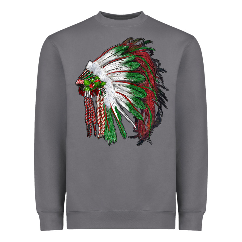 Christmas Indian Feather Headdress Heavyweight Sweatshirt by RanaPortraitStore | Teevron