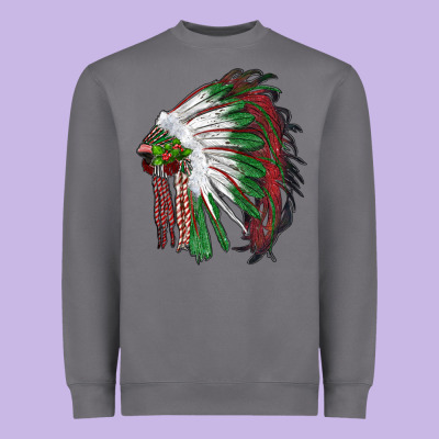 Christmas Indian Feather Headdress Heavyweight Sweatshirt Designed By Ranaportraitstore