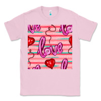 Bubblegum Pink valentines day heart and love balloons seamless pattern Classic Tee - BundleAndBundleShop