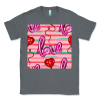 Charcoal Heather valentines day heart and love balloons seamless pattern Classic Tee - BundleAndBundleShop