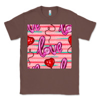 Chestnut valentines day heart and love balloons seamless pattern Classic Tee - BundleAndBundleShop