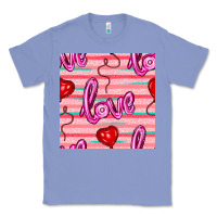 Colony Blue valentines day heart and love balloons seamless pattern Classic Tee - BundleAndBundleShop