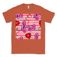 Copper valentines day heart and love balloons seamless pattern Classic Tee - BundleAndBundleShop