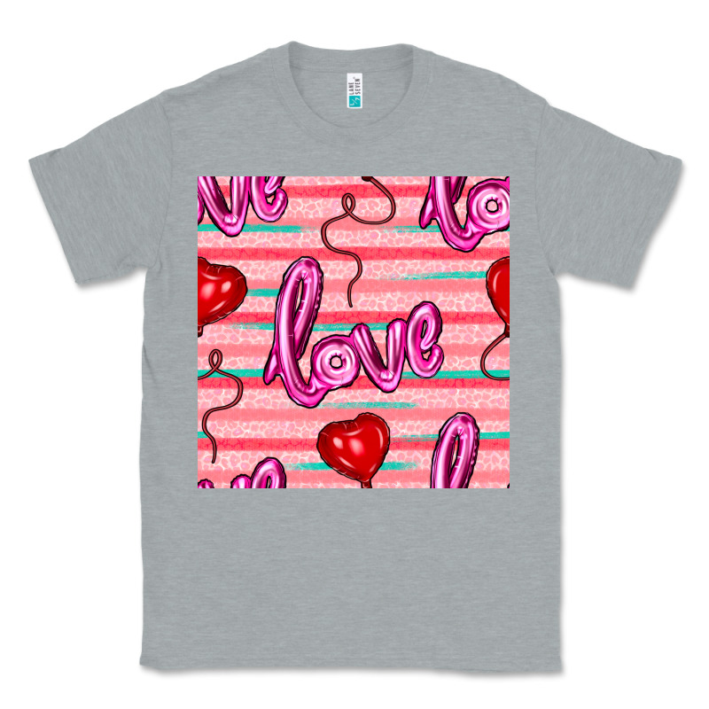 Valentines Day Heart And Love Balloons Seamless Pattern Classic Tee by BundleAndBundleShop | Teevron