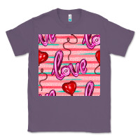 Lavender valentines day heart and love balloons seamless pattern Classic Tee - BundleAndBundleShop