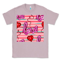 Lilac valentines day heart and love balloons seamless pattern Classic Tee - BundleAndBundleShop