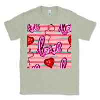 Matcha valentines day heart and love balloons seamless pattern Classic Tee - BundleAndBundleShop
