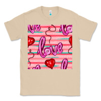 Mushroom valentines day heart and love balloons seamless pattern Classic Tee - BundleAndBundleShop