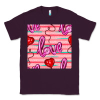 Plum valentines day heart and love balloons seamless pattern Classic Tee - BundleAndBundleShop