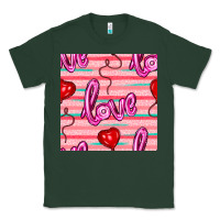 Sports Green valentines day heart and love balloons seamless pattern Classic Tee - BundleAndBundleShop