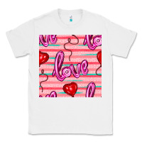 White valentines day heart and love balloons seamless pattern Classic Tee - BundleAndBundleShop