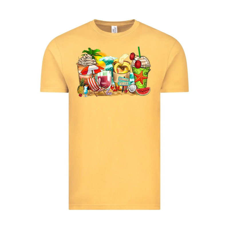 Summer Vibes Coffee Cups Vintage Tee by Zillion Design Studio | Teevron
