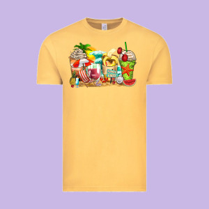 Summer Vibes Coffee Cups Vintage Tee Designed By Zillion Design Studio