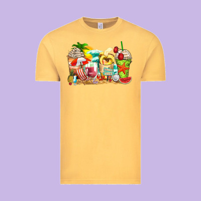 Summer Vibes Coffee Cups Vintage Tee Designed By Zillion Design Studio