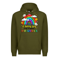 Army Green if being gay was a choice i'd be gayer lol Premium Hoodie - LillyAllenDesigns