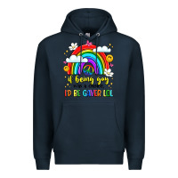Navy if being gay was a choice i'd be gayer lol Premium Hoodie - LillyAllenDesigns