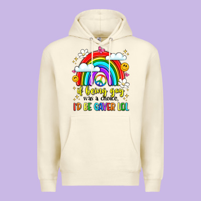 If Being Gay Was A Choice I'd Be Gayer Lol Premium Hoodie Designed By Lillyallendesigns