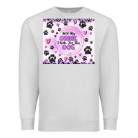 Dove Grey hold my drink i gotta pet this dog Premium Sweatshirt - MaliasSmallBusiness