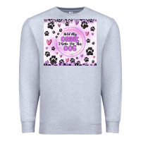 Heather Grey hold my drink i gotta pet this dog Premium Sweatshirt - MaliasSmallBusiness