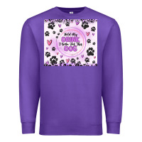 Purple hold my drink i gotta pet this dog Premium Sweatshirt - MaliasSmallBusiness