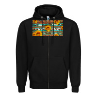 Black aztec sunflower cowhide license plate Zipper Hoodie - Artiststas