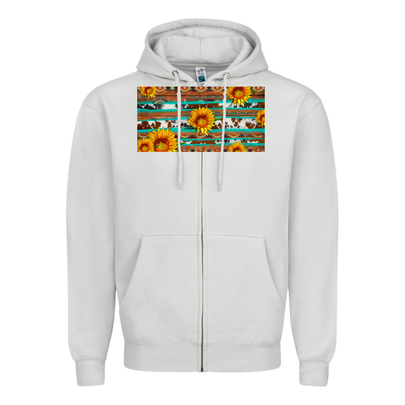 Aztec Sunflower Cowhide License Plate Zipper Hoodie by Artiststas | Teevron