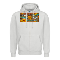 Dove Grey aztec sunflower cowhide license plate Zipper Hoodie - Artiststas