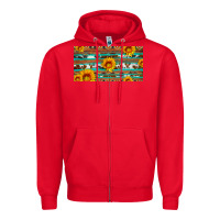 Red aztec sunflower cowhide license plate Zipper Hoodie - Artiststas