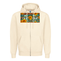 Sandshell aztec sunflower cowhide license plate Zipper Hoodie - Artiststas