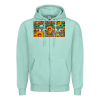 Seafoam aztec sunflower cowhide license plate Zipper Hoodie - Artiststas
