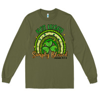 Army Green not lucky simply blessed rainbow Long Sleeve Tee - Artiststas