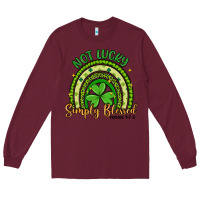 Burgundy not lucky simply blessed rainbow Long Sleeve Tee - Artiststas