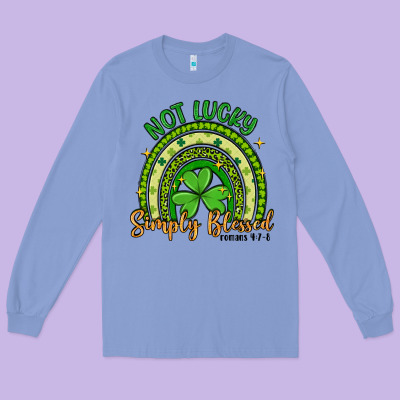 Not Lucky Simply Blessed Rainbow Long Sleeve Tee Designed By Artiststas